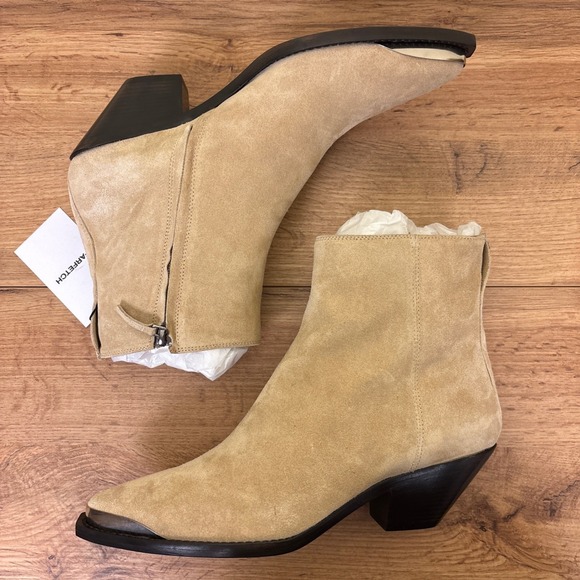 NEW‎ ISABEL MARANT Womens Adnae Suede Leather Ankle Boots Size 41 Toffee Beige - Picture 8 of 16